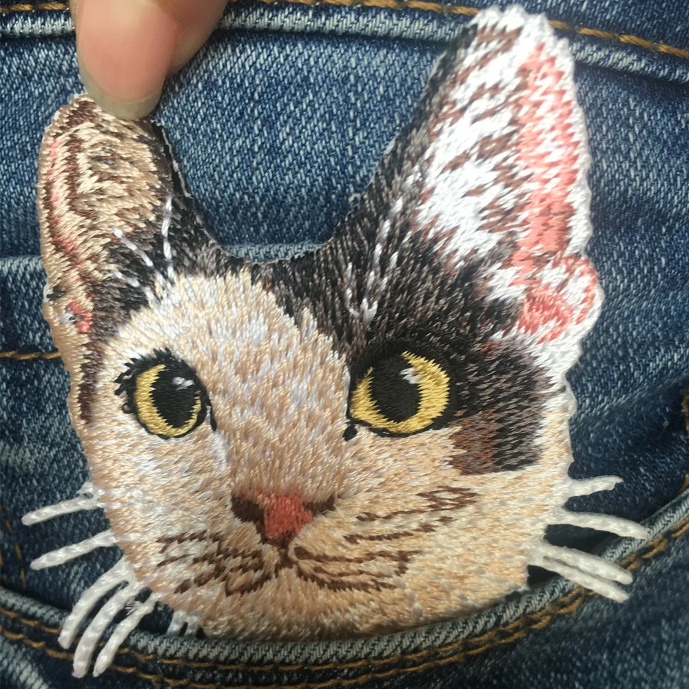 1 шт. нашивка с компьютерной вышивкой в виде кошки|embroidery patch|cat embroidery patchpatch animal |