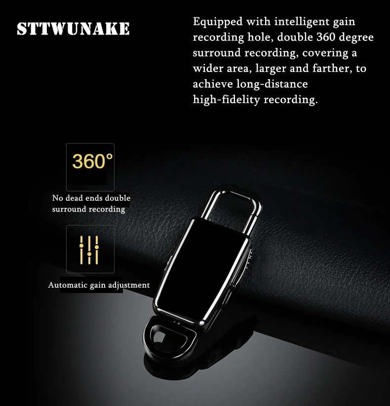  STTWUNAKE Portachiavi mini nascosta registratore vocale Digitale Professionale 8 gb Tempo di riduzi