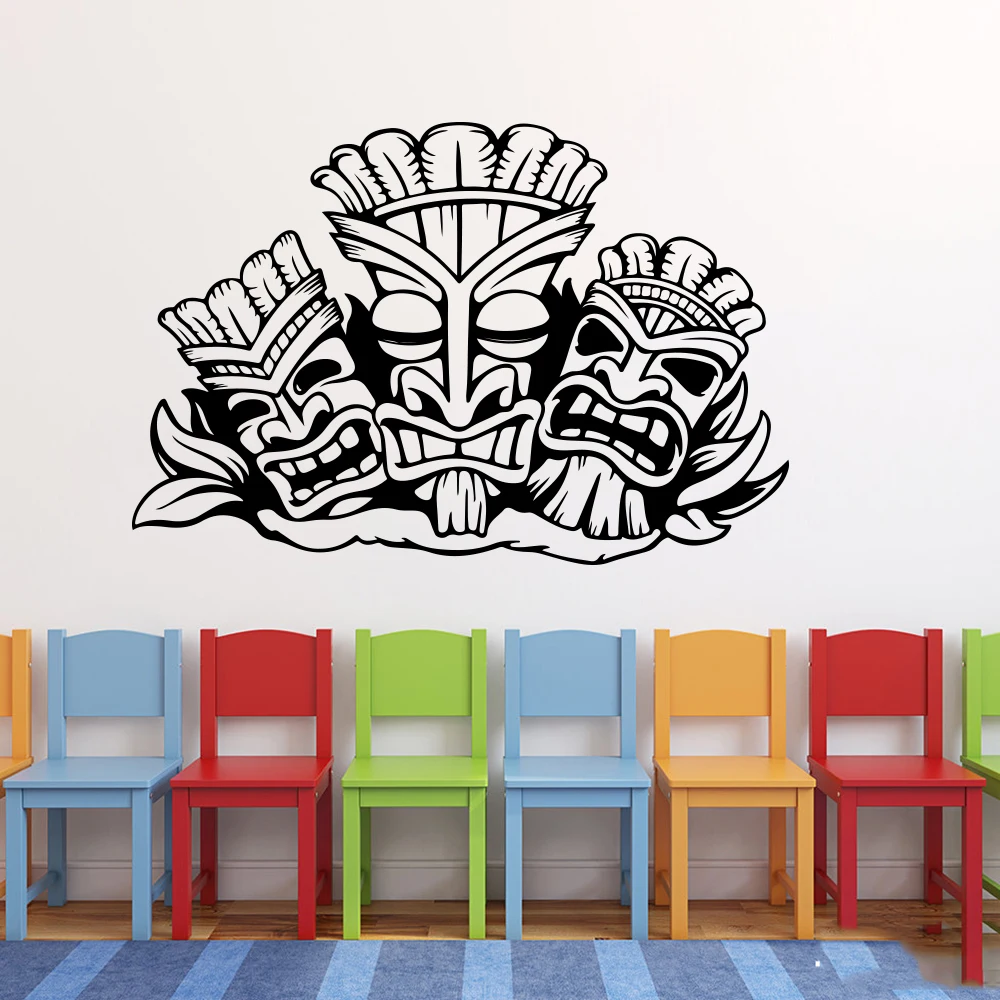 Hawaiian Tiki Bar Window Wall Sticker Aloha  Hawaii Tiki Bar Totem  Beach Wall Decal Vinyl Home Decor (2)