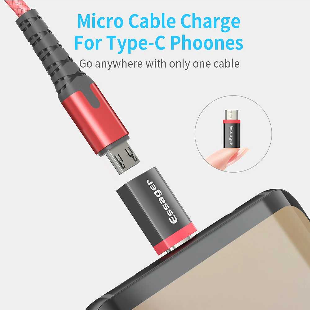 Адаптер Essager Micro USB-type C OTG кабель для Xiaomi K20 Pro Oneplus 7 Pro huawei OTG type-C адаптер Microusb USBC разъем