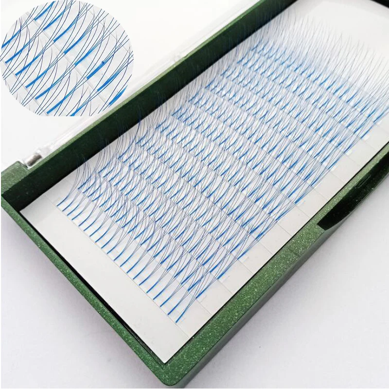 

2019 NEW Blue Color False Eyelash 3D Russian Volume Eyelashes Extension Pre made Fans Lash Eyelash Individual Extensions