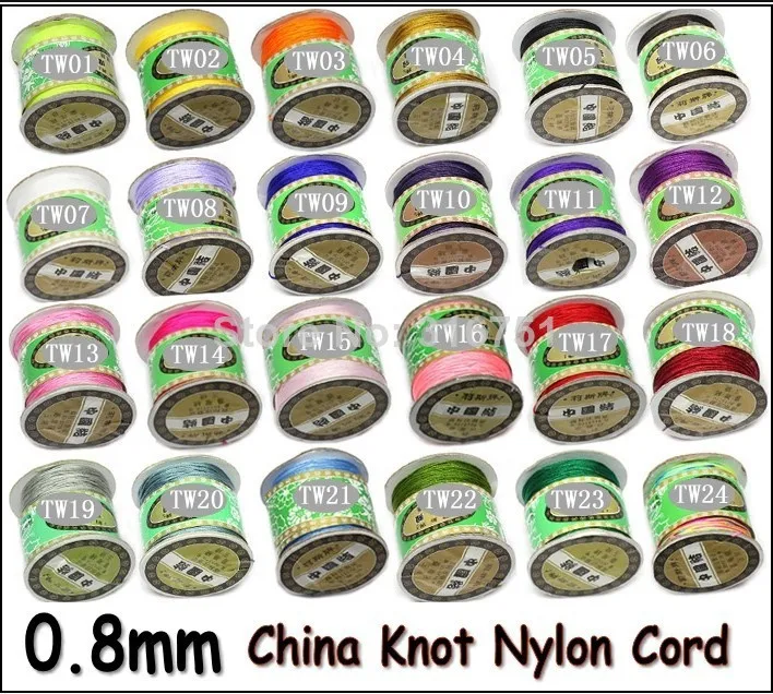 

(Pick color )AA+ Quality! 24 COLORS 135yards x 0.8mm Nylon Chinese Knot Cord Rattail Satin Jewelry Beading Thread(w03222-w03230)