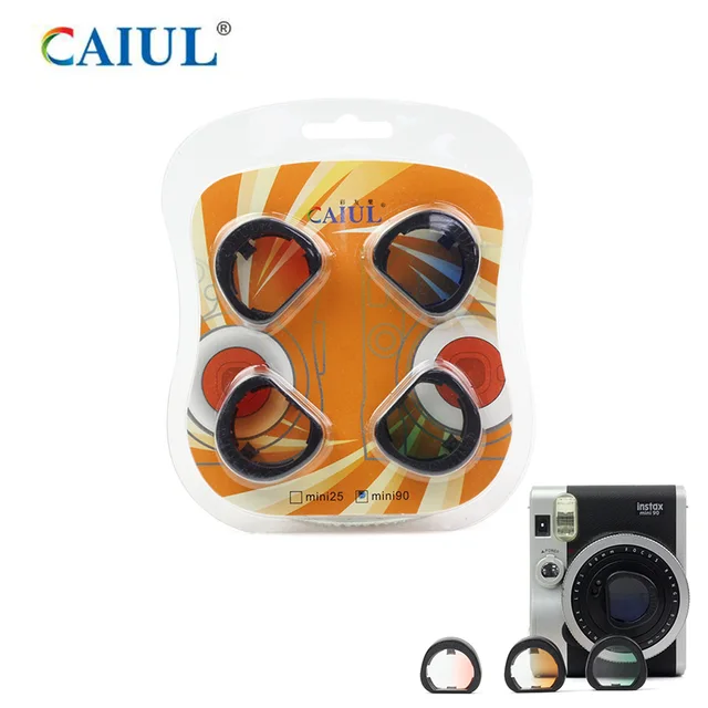 Best Price CAIUL Gradient Filter For Fujifilm Instax Mini 90 Camera 4 Color Filter Close-up Lens Film instant photo camara instantanea     