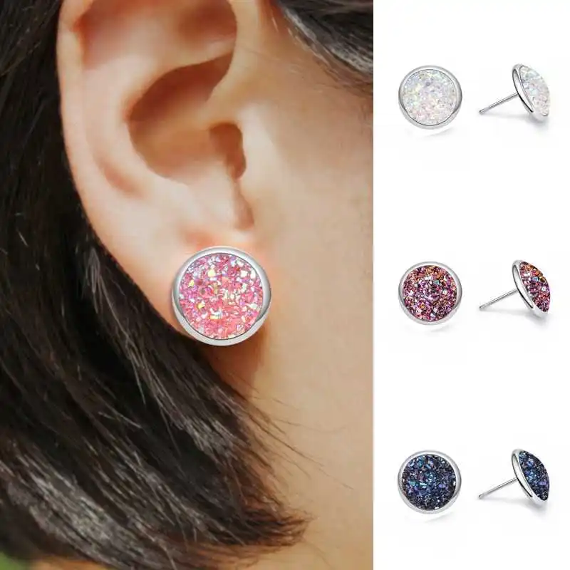 

Wholesale Stud Earring Accessories Gift Natural Stone Stud Earring Creativity Fashion Women Alloy Simple Jewelry Elegant Cheap