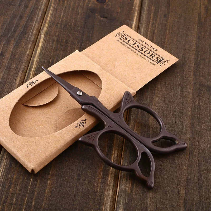 

Mini Stainless Steel Surface Coated European Vintage Scissors Butterfly Shape Shears DIY Tools Scissors Home Use Handhold
