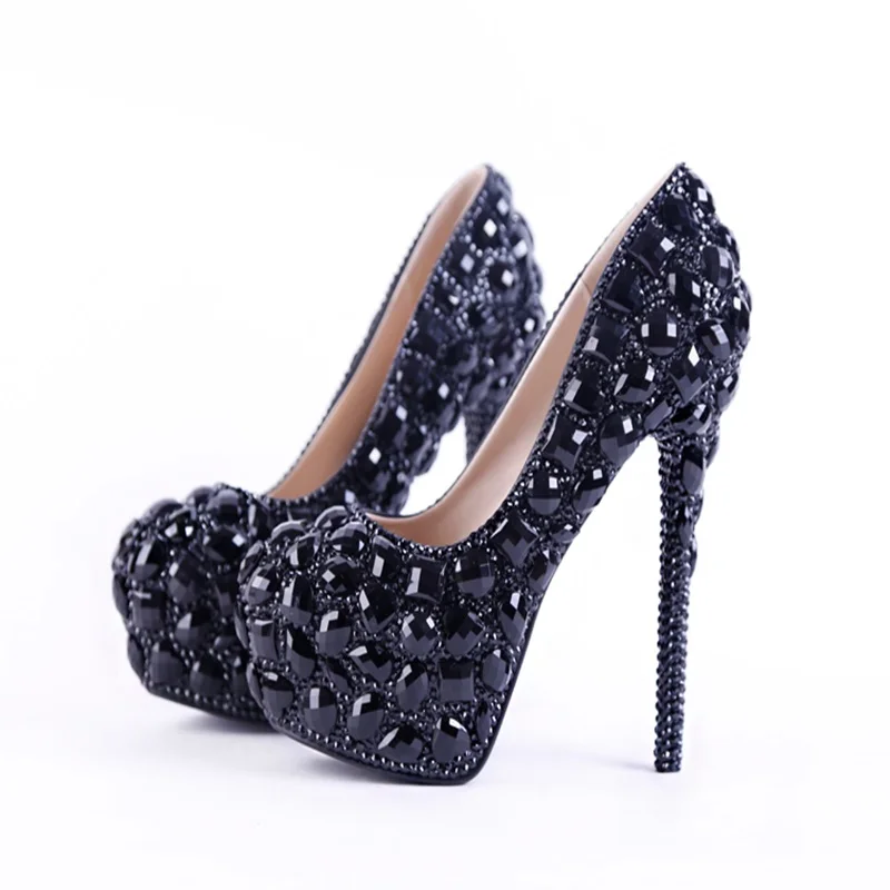 

Brand Women Pumps PU High Heels Women Pumps Glitter High Heel 12/14 CM Pointed Toe Platform Shoes Woman Sexy Wedding Shoes