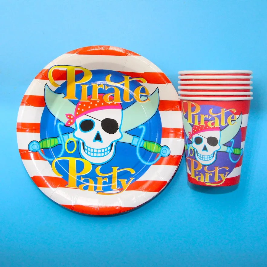 60 шт. 20 чашек + тарелок салфеток|cups design|plate designpirate design |