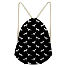 ThiKin German Shepherd Drawstring Bags 3D Printed Cute Girls School Bags Drawstring Bag Sports Shoes Dance Bag Storage