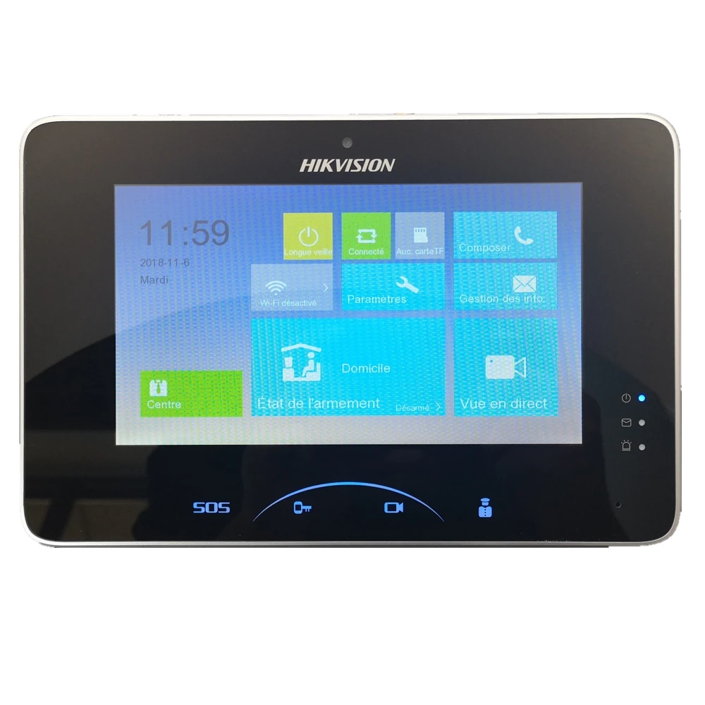 Hikvision V1.5.0 DS KH8301 WT черный Крытый сенсорный видеоэкран 7 дюймовый монитор 1024X600 0.3MP