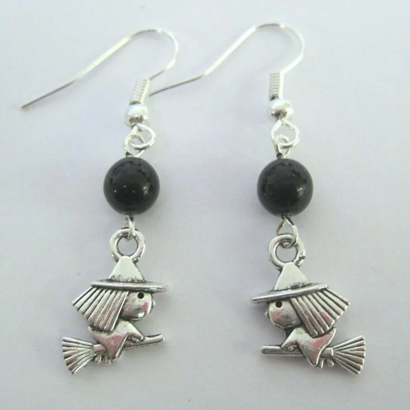 

Design Drop Earrings Witch Broomstick Bead Wicca Dangle Earring For Women Christmas Gift Fashion Vintage Halloween Jewelry