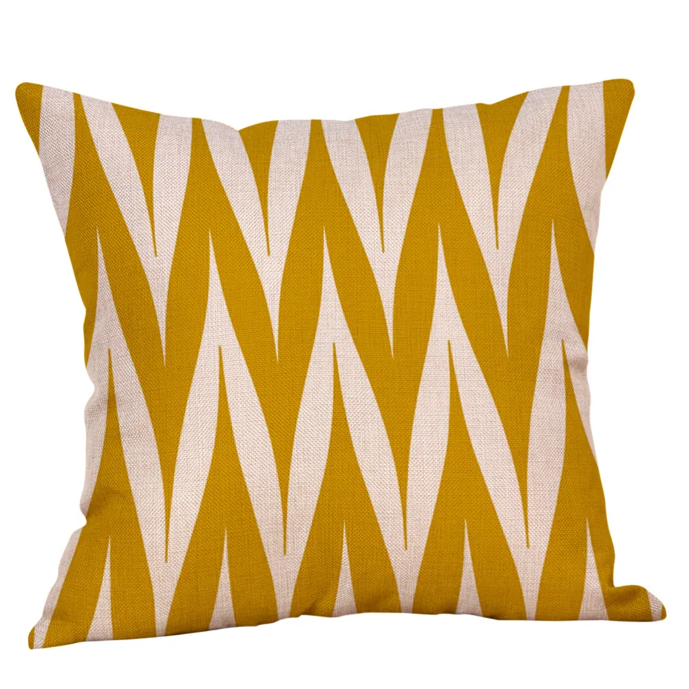 Мода Многоцветный 45*45 см хлопок белье горчичный чехол для подушки Желтый геометрический осень Декоративные Чехлы для подушек#5 - Цвет: B