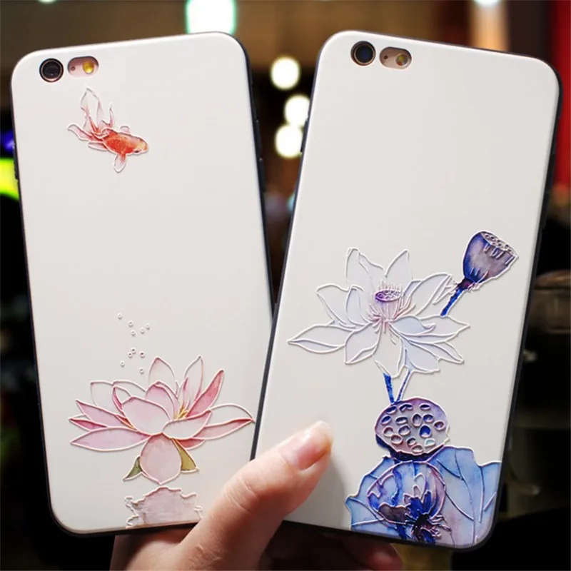 

Lotus Flowers Phone Case For iPhone XS Max XR 6 6s 7 8 Plus X Silicon TPU Clear Floral Cover Cases Fundas