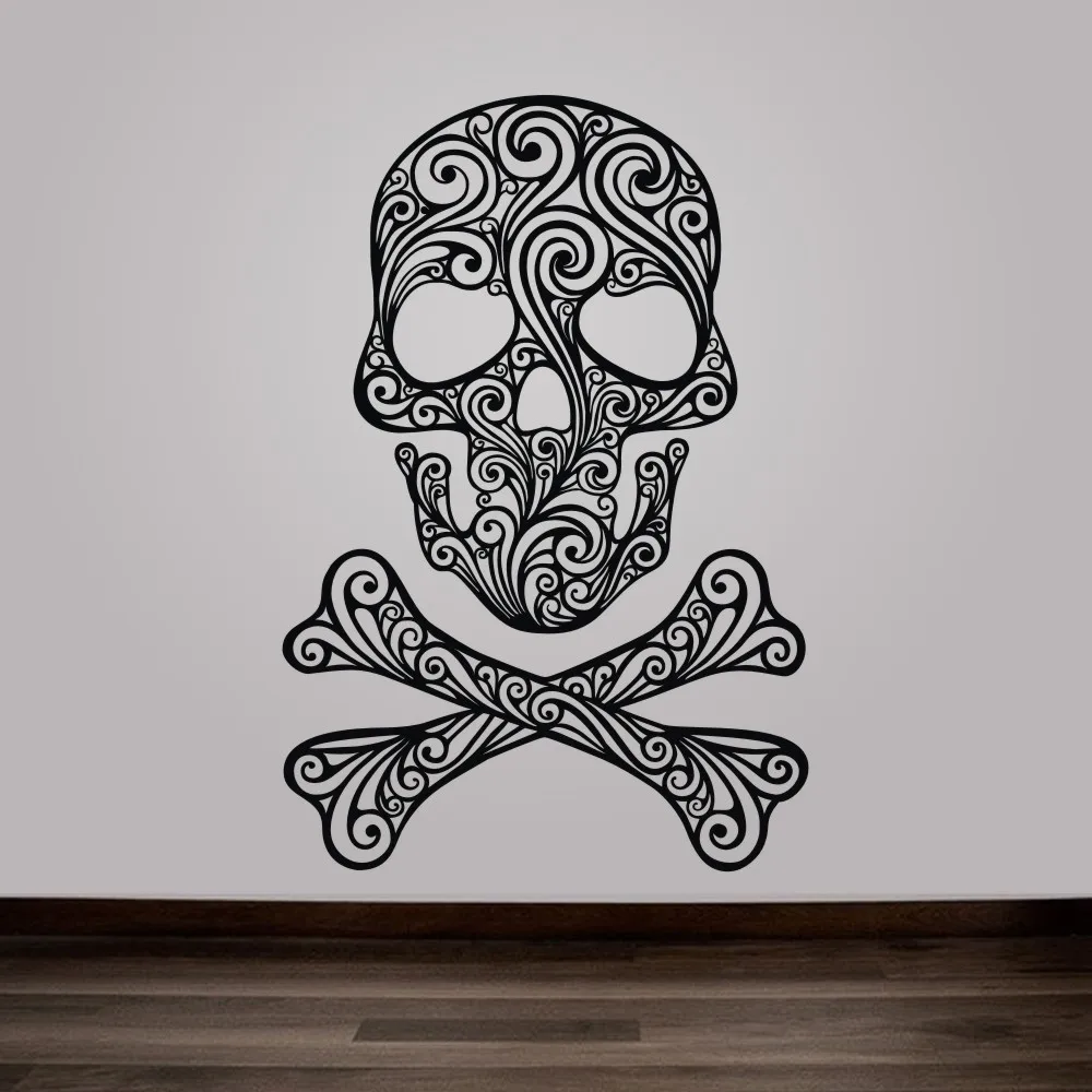 Aliexpress Buy Skull And Crossbones Of Swirls Home in Elegant and Interesting skull and crossbones home decor for  House