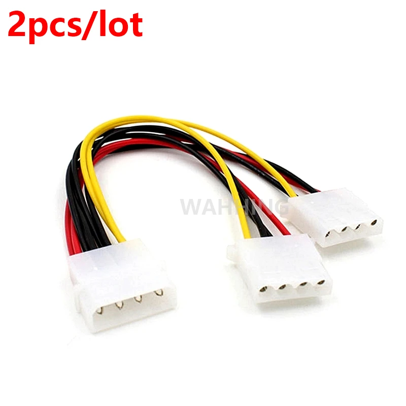 

2pcs 4P 4 Pin Molex Male to 2 port Molex IDE Female Power Supply Splitter Adapter Cable Computer Power Cable Connector HY316