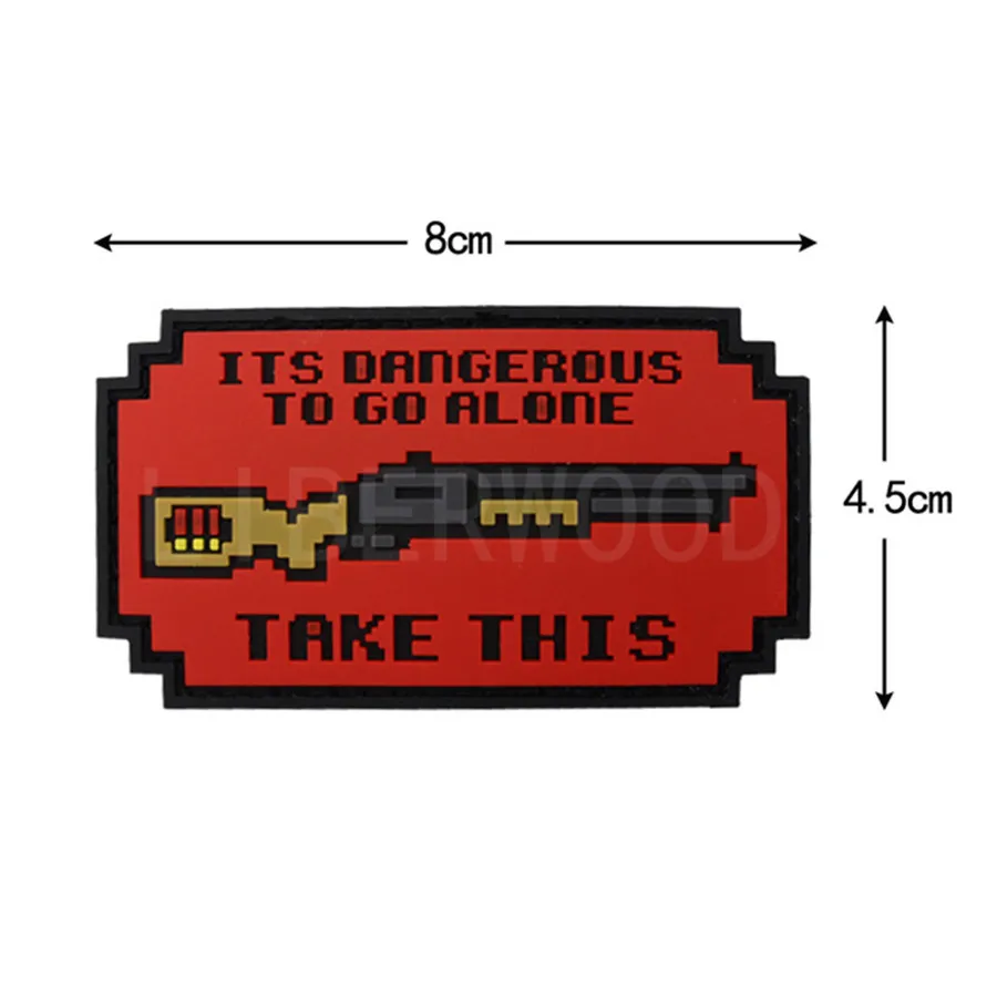 Ретро видео игра Dangerous Go Alone Take оружие пистолет ракетная винтовка Калашников AK47 Боевой Дух Тактическая спецназ нашивка, значок, аппликация - Цвет: Shotgun