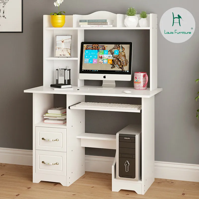 

Louis Fashion Computer Desks Household Bedroom Simple Multi-function Bookshelf Combination