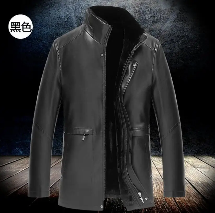 M-3XL хит зимняя мужская новая модная меховая куртка из овчины для отдыха - Цвет: Черный