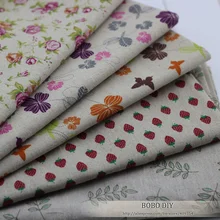 Хлопок Лен Ткани, 5pieces50cm* 50 см весенний цветочный оставляет серии для пэчворка, идеально подходит для DIY, скатерть,, B2018400