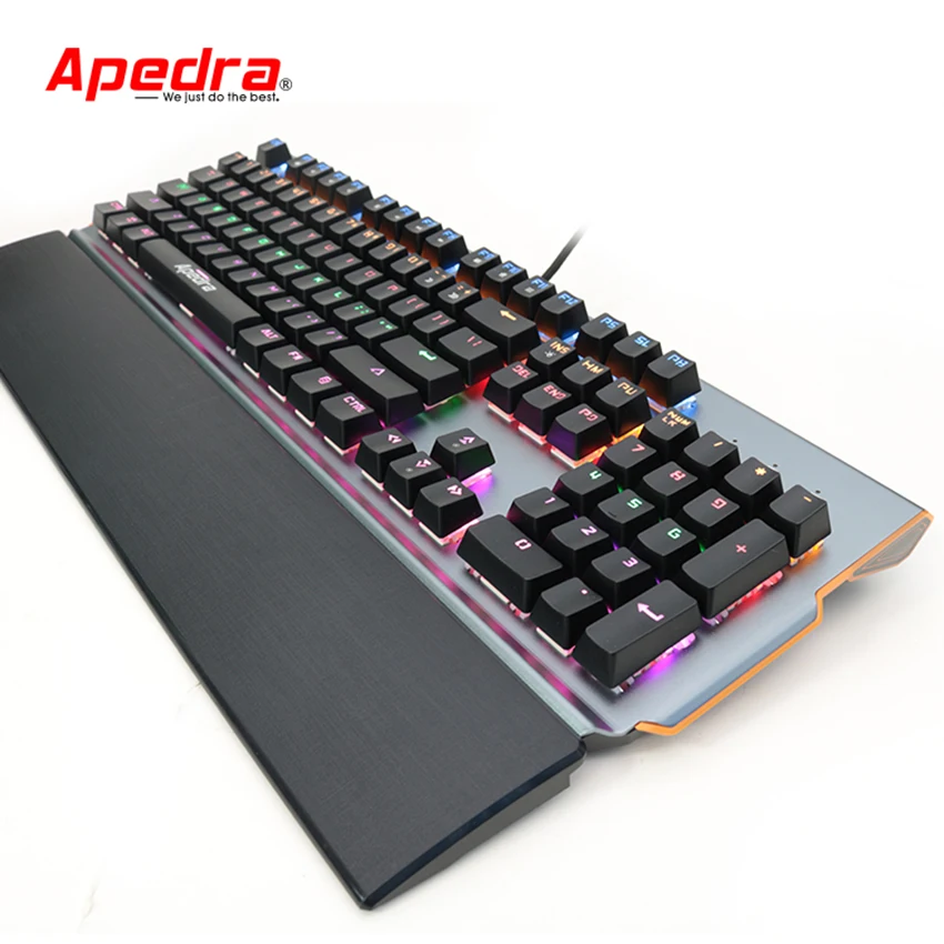 

Gaming Keyboard Wired USB Gamer Keyboards Metal Panel Floating Backlit Mechanical Keyboard With Russian Sticker for Dot2 Gamer