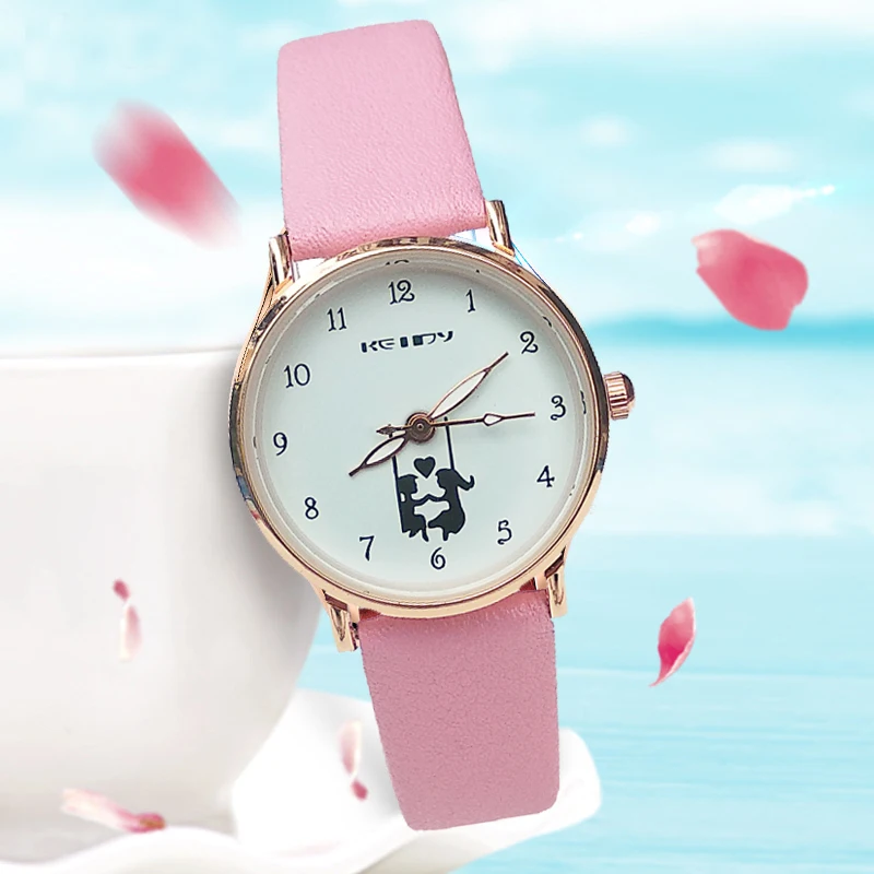 

KEIIDY Top Brand Woman Watch Fashion Luxury Ladies Quartz Wristwatch Leather Strap Women Watches Reloj Girl students clock gift