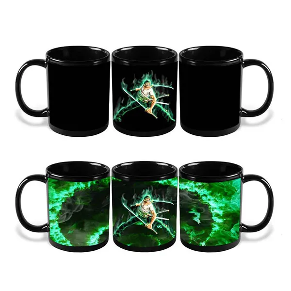 Цельная кружка Luffy Zoro меняющая цвет термоактивный чай кофейная чашка Волшебная