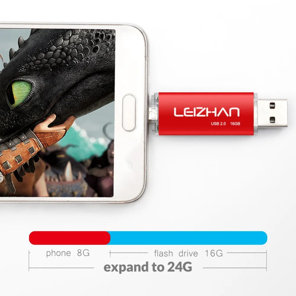 Usb накопитель LEIZHAN 64 ГБ 32 16 8 4 Гб OTG USB флеш Android Micro Phone флешка 2 0 карта памяти|USB