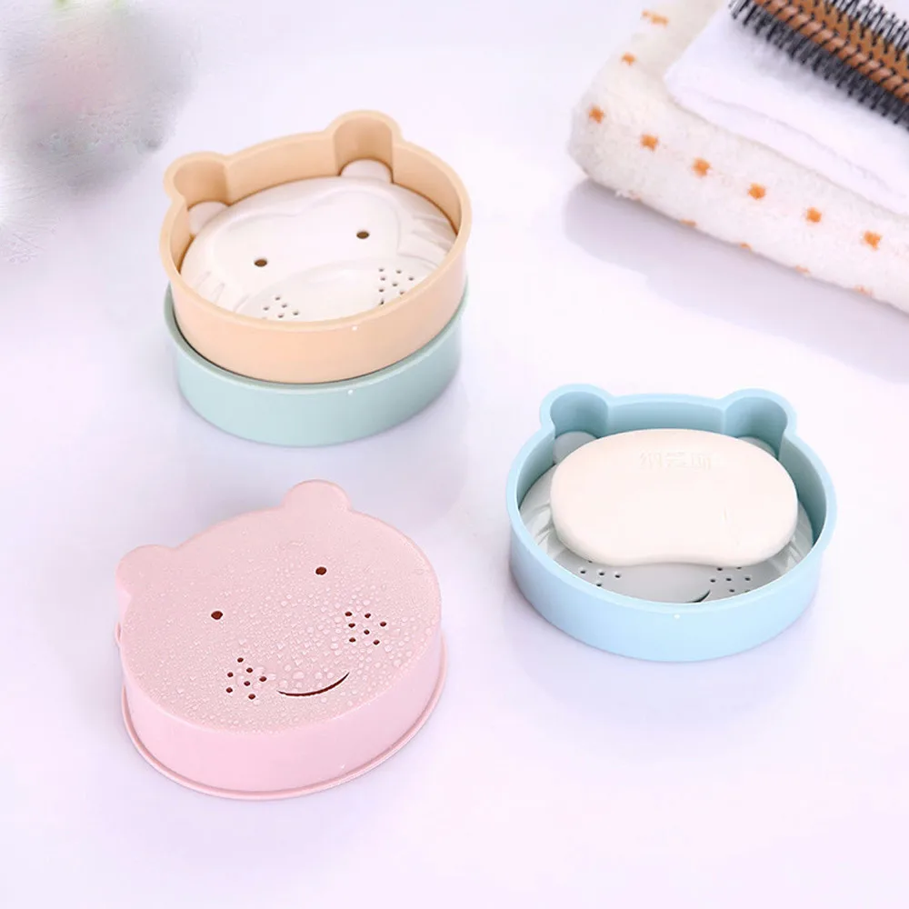 

Cartoon Soap Dish Box for Kitchen Bathroom Accessories Creative draining Soap Holder Bathroom Accessories #TX4