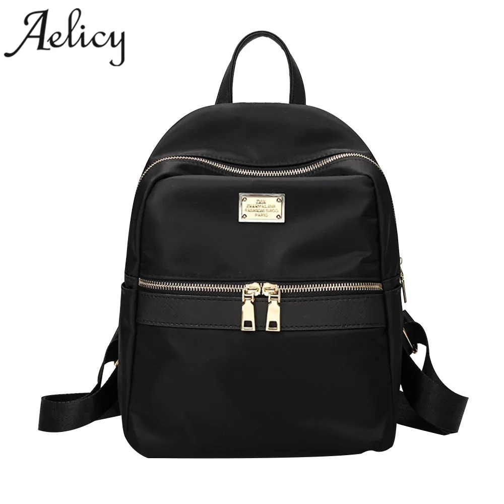 

Aelicy luxury new zipper Fashion Waterproof Nylon Women Backpack New Shoulder Back Bag teenage backpack female casual