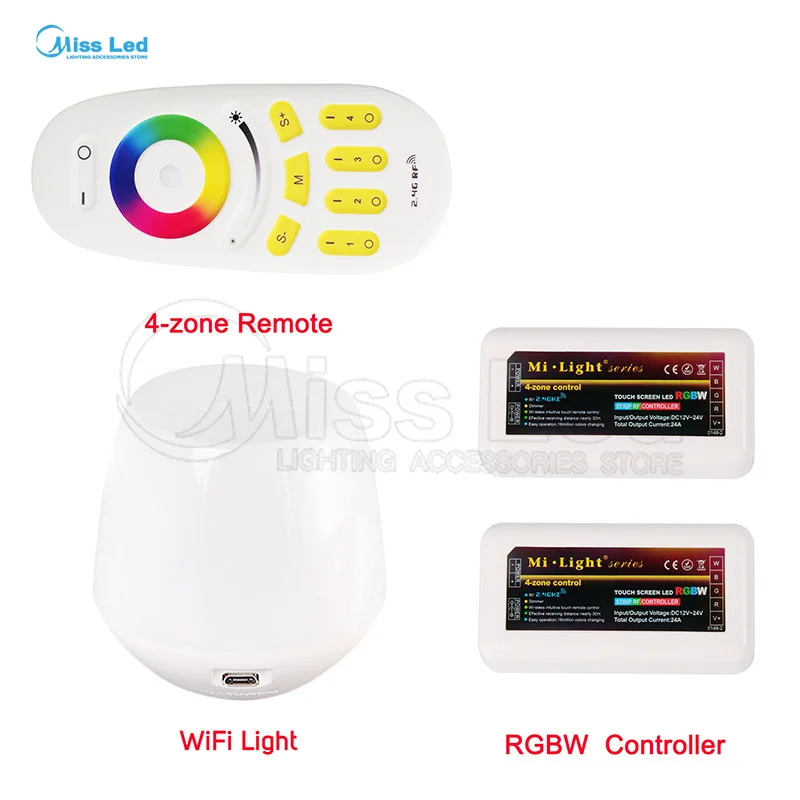

Express WiFi+2.4G Remote+2x RGBW LED Controller wifi controller For RGBW Led Strip Light Lamp Bulb Wireless RF Touch