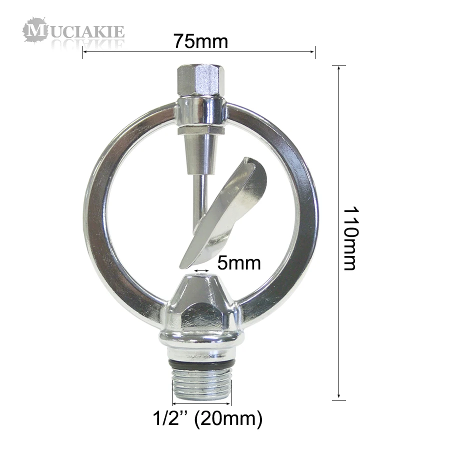 MUCIAKIE цинк Металл Бабочка головка распылителя спринклер 360 градусов роторный сверхмощный садовый газон пейзаж теплица спрей
