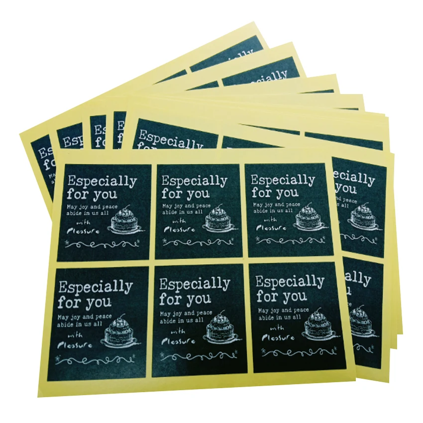 

60pcs/lot Stickers 'Espercially For You' Hand-painted Cake Black Sealing Sticker Adhesive DIY Decorative Label For Birthday Gift