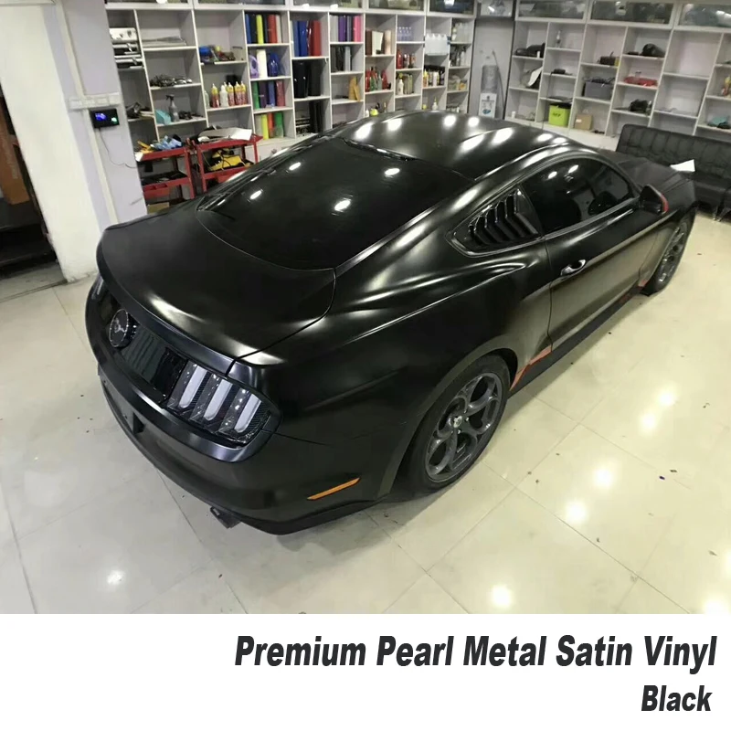 

Metal Flash Vinyl Series! Satin Black Metallic vinyl car wrap styling sticker film High end market series 5m/10m/20m