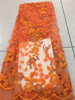 

Lace African Guipure French Lace Fabric With sequins beads African Lace Fabric 2018 High Auality Lace Orange red green white