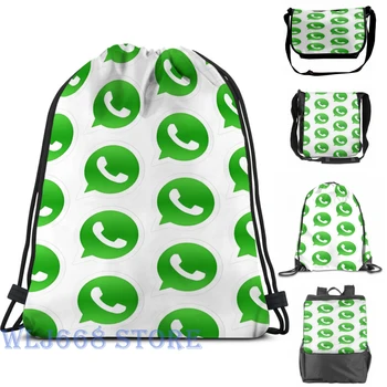 

Funny graphic print shoulder Bags women Whatsapp Logo Single shoulder backpack travel for men Gym Bag