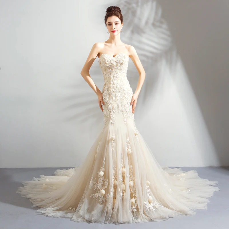 2019 New Arrival Pregnant Women Plus Size Bridal Gown Mermaid