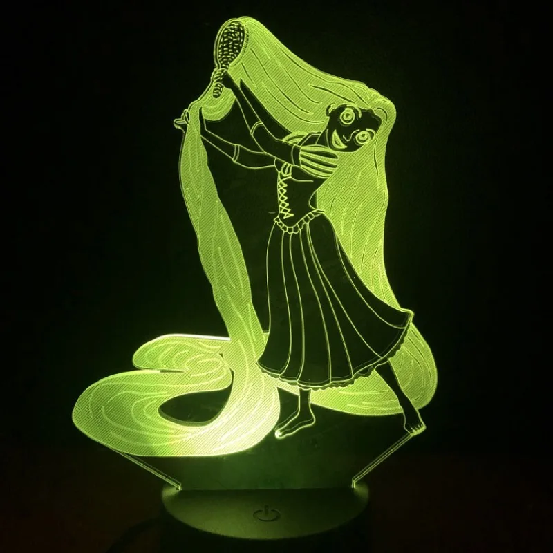 

Princess Tangled Decorative Kids LED night lights Children Bedroom Decor Best Cool 3D Night Lamp USB Battery Nightlight Rapunzel