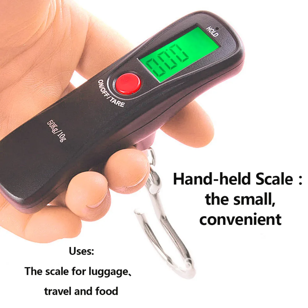 

Digital Hanging Scales LCD Display 50Kg Electronic Weight Fishing Hook Scale Black Kitchen Scales Useful Portable