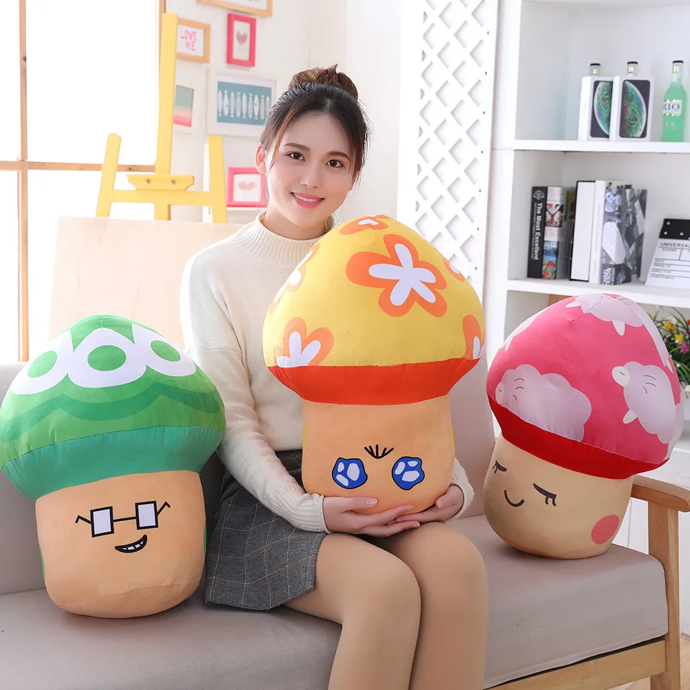 

New 1pc 50*38CM Lovely Mushroom Stuffed Dolls Plush Toys inch Super Mario Mushrooms Dolls For Girls gifts