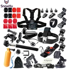 Snowhu для GoPro Интимные аксессуары плавающий штатив Стик монопод нагрудный ремень Адаптер Набор для Go Pro Hero 5 4 3 + 2 Xiaomi Yi SJCAM GS08