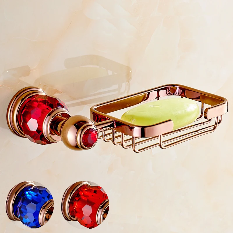 Rose Gold Crystal Soap Dish Network bathroom blue soap dish box