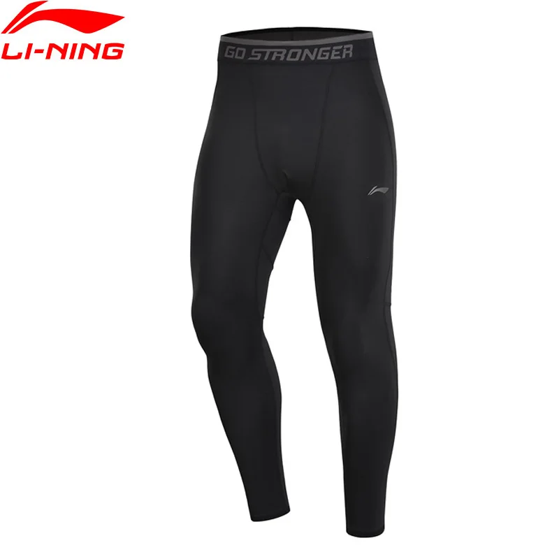 Li-Ning мужской тренировочный костюм, плотный нижний слой, брюки на сухой 88% полиэфир, 12% спандекс, подкладка, спортивные штаны, AULP009 CJFM19