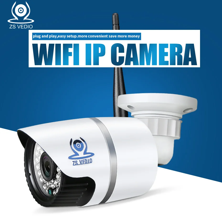 ZSVEDIO камеры наблюдения Беспроводная IP камера CCTV WIFI Открытый водонепроницаемый HD