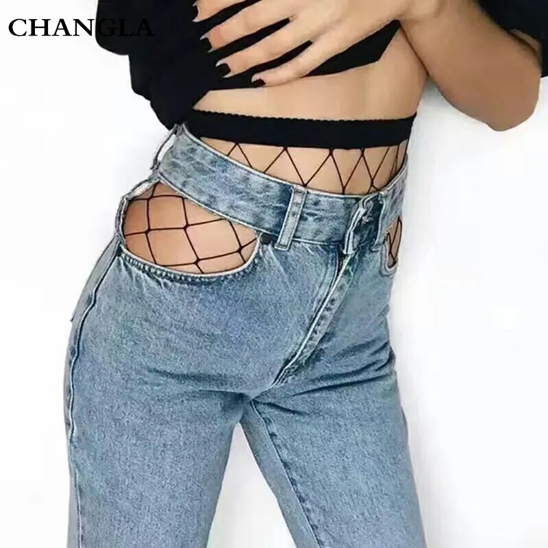 Changla 2017 Summer Hollow Out Sexy Pantyhose Female Mesh Black Women