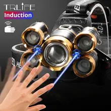 TRILIFE - Lampe torche frontale avec 5 LED, éclairage ultra puissant - parfait pour le camping, la pêche et autre activités nocturnes