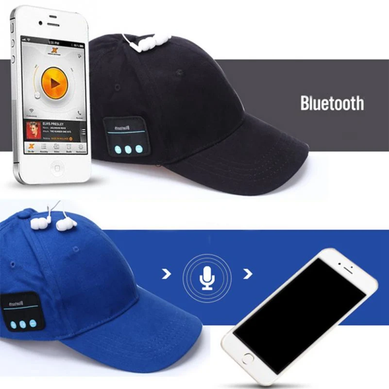 2017 New Wireless bluetooth Earphone Stylish Hat Handsfree Sport Blutooth Headphones Stereo Music Woman Cap Outdoor Headset Mic(3)