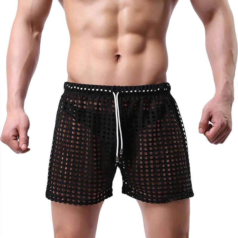 Pijama hombre sexy mens sleepwear big mesh see through men's home lounge pajamas sleep shorts bottom mens sheer pajamas Celos Pijama hombre sexy mens sleepwear big mesh see through men's home lounge pajamas sleep shorts bottom mens sheer pajamas Celos