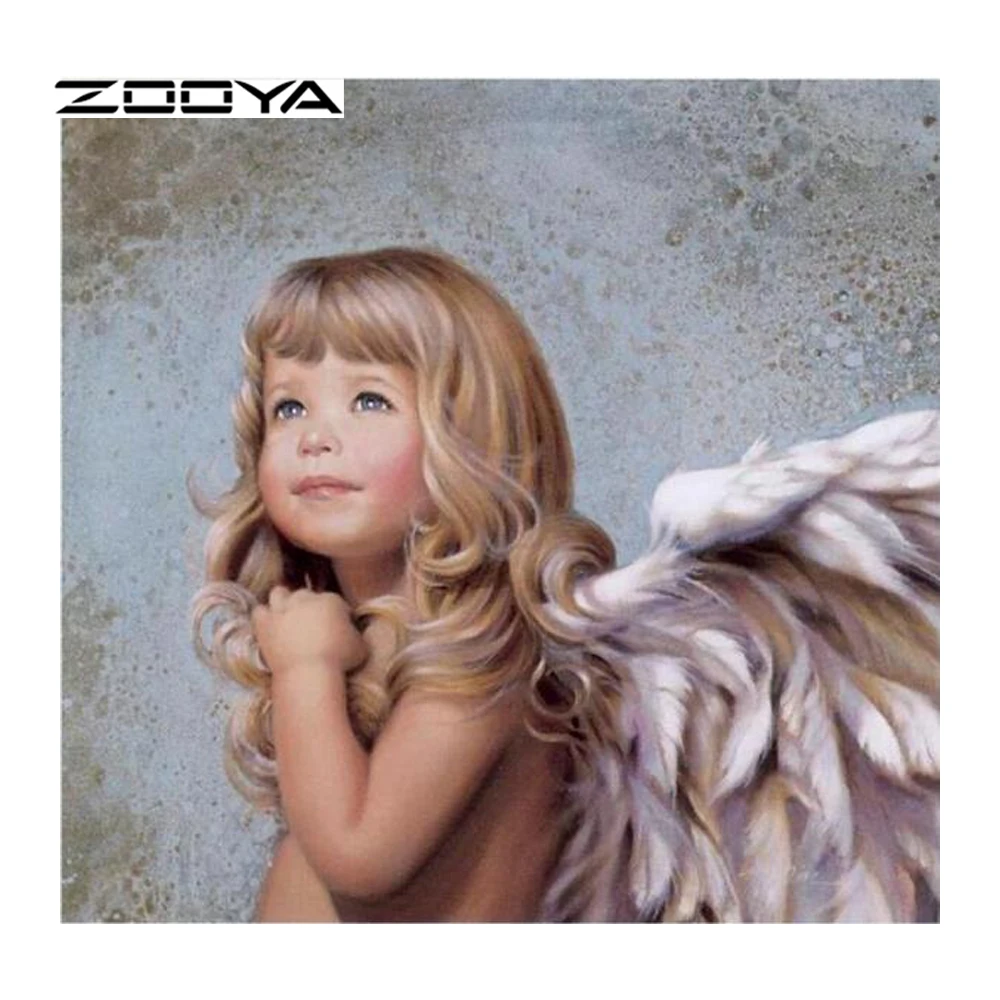 

ZOOYA Diamond Painting Angel Child Full Square Diamond Embroidery Pattern Rhinestones Resin Canvas Craft Mosaic Needlework SF365