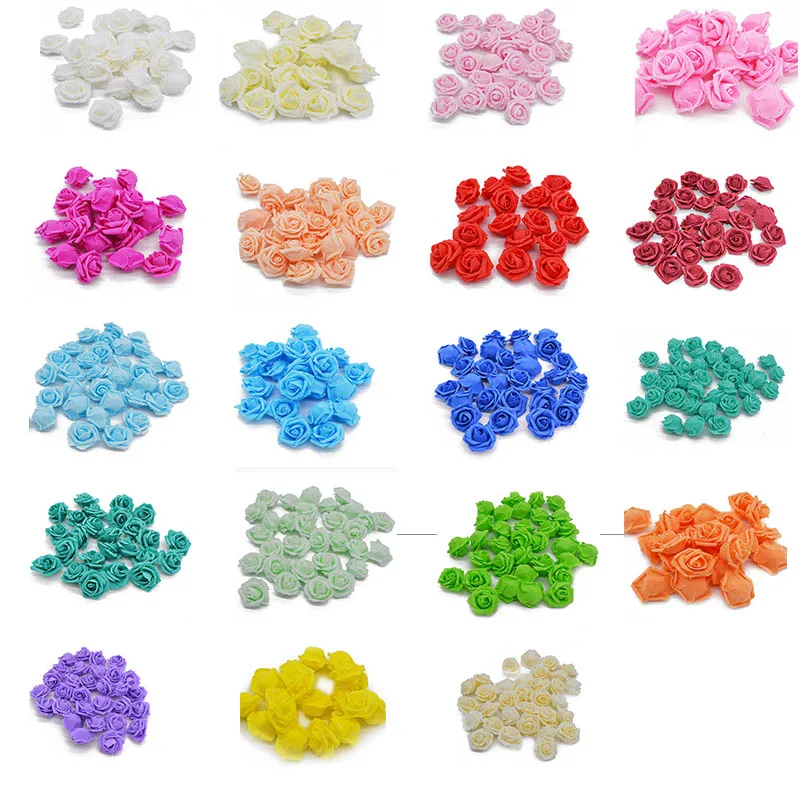 30pcs/lot 4cm Foam Rose Flower Head Artificial Flowers For Handmade Home Garden Wedding Decoration Festive Party DIY Wreath 30pcs/lot 4cm Foam Rose Flower Head Artificial Flowers For Handmade Home Garden Wedding Decoration Festive Party DIY Wreath