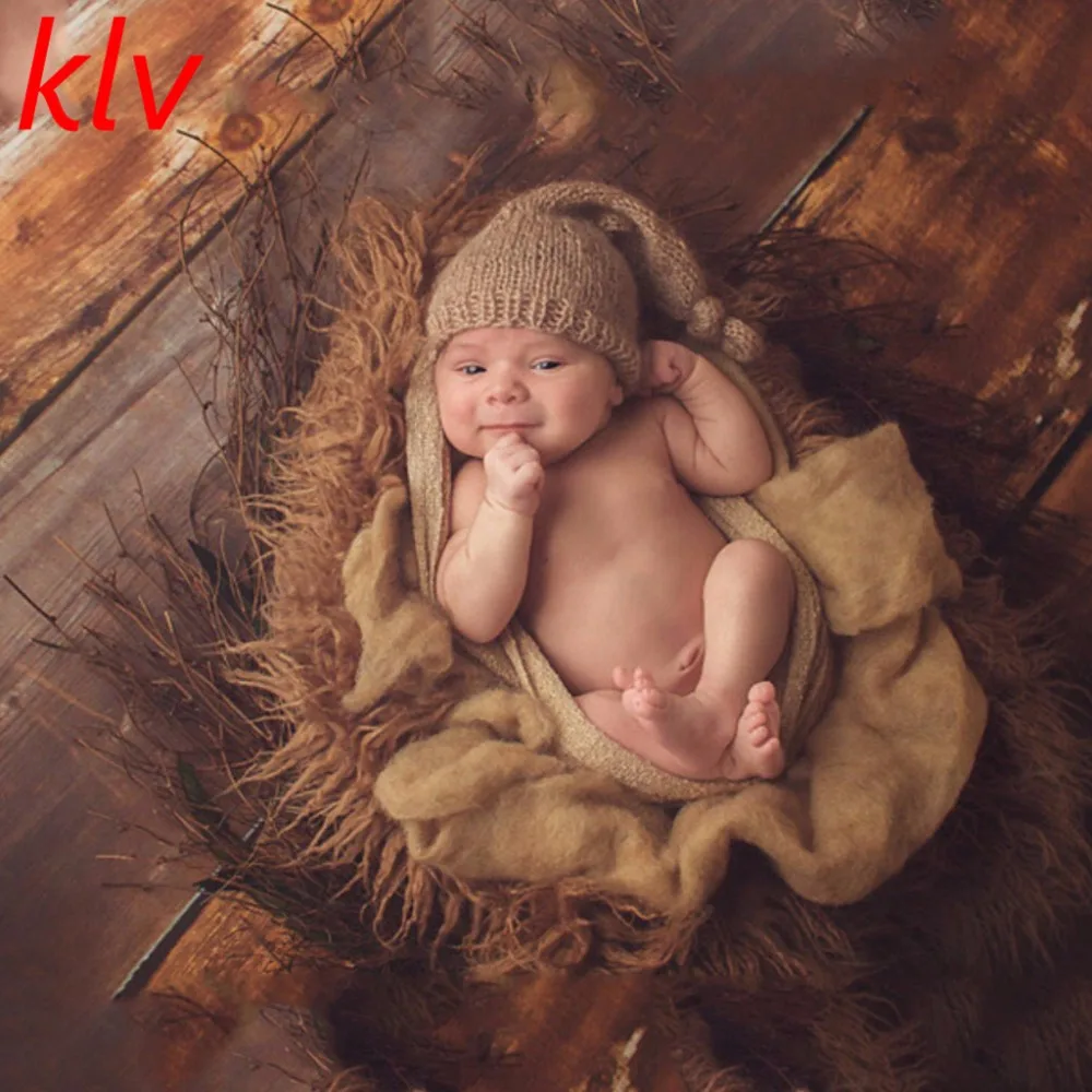 

Soft Mohair Baby Hat Newborn Photography Accessories Crochet Knot Cap Infant Photography Props