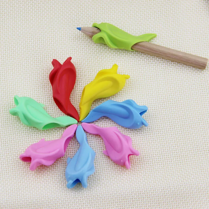 

5pcs/lot Fish Style Writing Posture Correction For Children Pencil Students Practise Device Silicone Hold a Pen Corrector